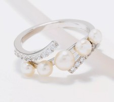 Honora Multi Cultured Pearl Sterling Silver Ring Size 7