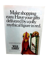 1990 Wild Turkey Bourbon Ad Holiday Gift Them...