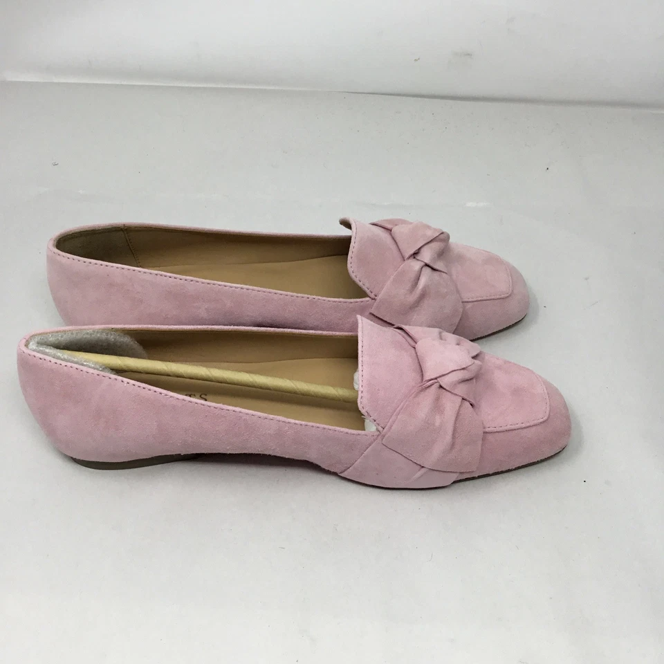 Talbots Stella Lazo Suave Rosa Gamuza 8M Planos Nuevos con Caja Foto 3 de 4