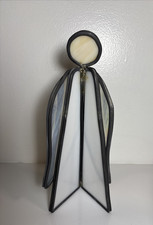 10" Free Standing White Stained Glass Angel