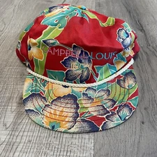 Vintage San Sun Red Rainbow Floral Campbell Louis Inc Snapback Hat Adult