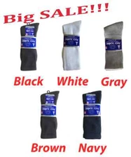 Diabetic CREW circulatory Socks Health Men’s Cotton SIZE up to 13-15 NWT