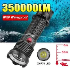 35000LM Professional LED Diving Flashlight Underwater Scuba Torch Dive Light US