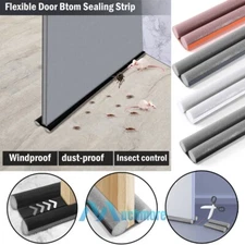 36.6in Under Door Draft Noise Blocker Black Gap Stoppers Entry Door Draft Strip