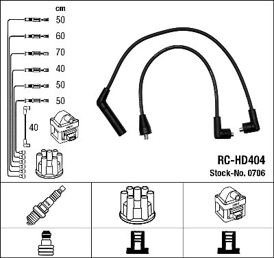 0706 NGK Ignition Cable Kit for HYUNDAI,MITSUBISHI