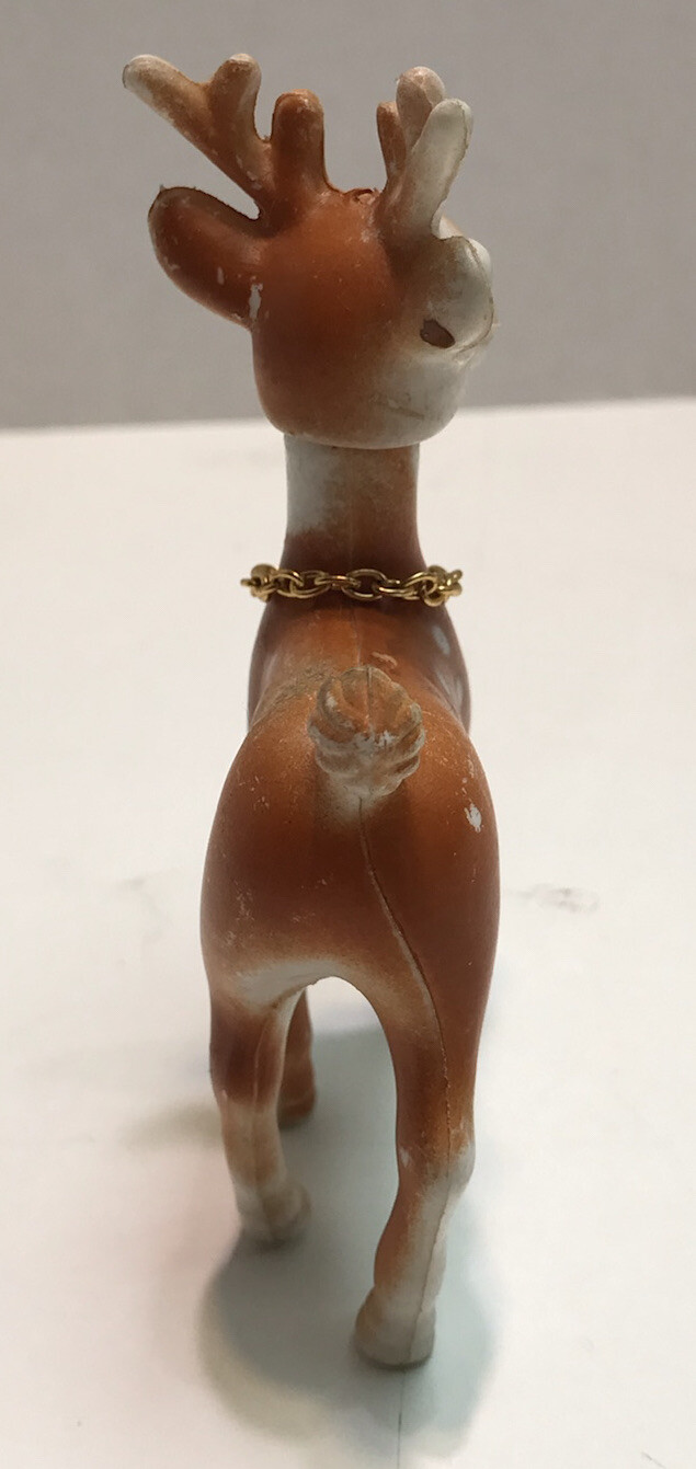 Vintage Hard Plastic Reindeer Ornament Made In Hong Kong eBay