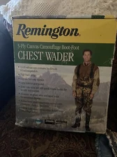 Men’s Camo Remington Neoprene Boot Foot Canvas Chest Wader New Size 12