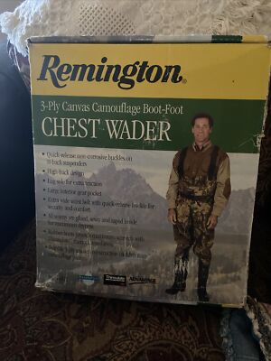 Men s Camo Remington Neoprene Boot Foot Canvas Chest Wader New Size 12
