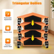 1433 LBS Handle Desk Cabinet Corner Mover Casters Furniture Dolly Moving Carrier