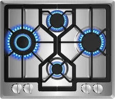 KADORER Bulit-in Gas Cooktop 24" inch Propane Stove Top With 4 Burner NG / LPG