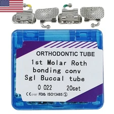20Sets Dental Orthodontic Buccal Tube Convertible 1st Molar Roth 022 Bondable