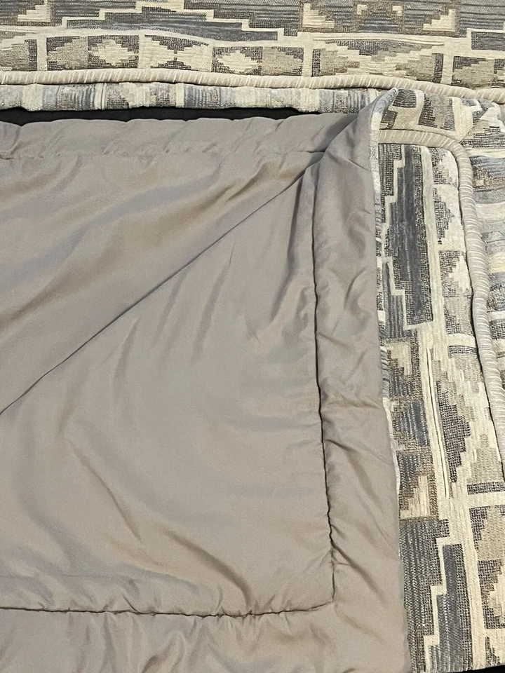 Fundas de almohada Croscill Ansonia King suroeste geométricas azul marfil tela de calidad Foto 4 de 4