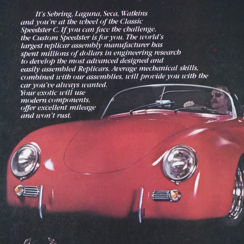 Porsche Speedster C Red Vintage 1982 Classic Motor Carriages Original Print Ad - Picture 4 of 5