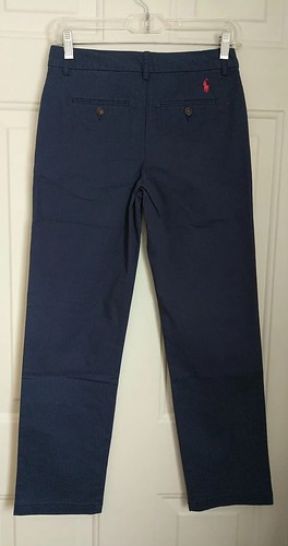 POLO RALPH LAUREN BOY'S NAVY CHINO PANTS, SIZE 14 - Picture 2 of 3