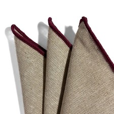 Taupe  Mauve Beige Linen/Cotton Pocket Square