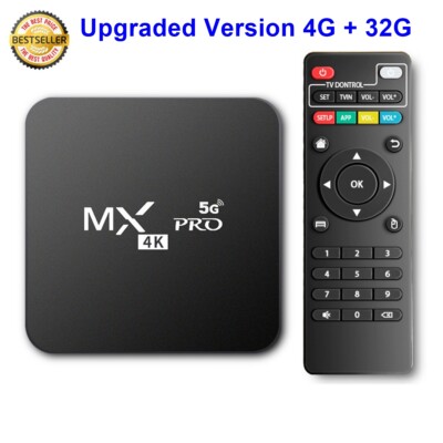 Smart TV Box Android Dual WIFI Quad Core 4K UHD Media Stream Player MX PRO4G/32G