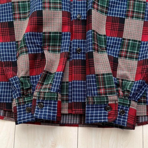 BEAMS Plus Patchwork Shirt Men's Size M Excellent Condition Japan Casual Wear - Picture 6 of 6