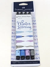 Faber-Castell Winter Lettering 4-Pitt Artist Pens India Ink B & 1.5 Brush Nibs