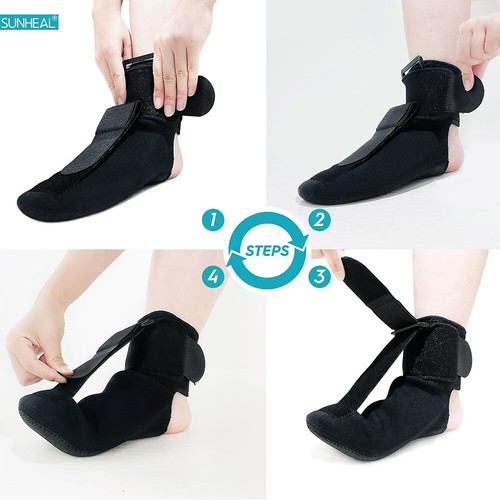 Black Plantar Fasciitis Night Splint Sock Adjustable Foot Support (Medium) - 第 4/7 張圖片