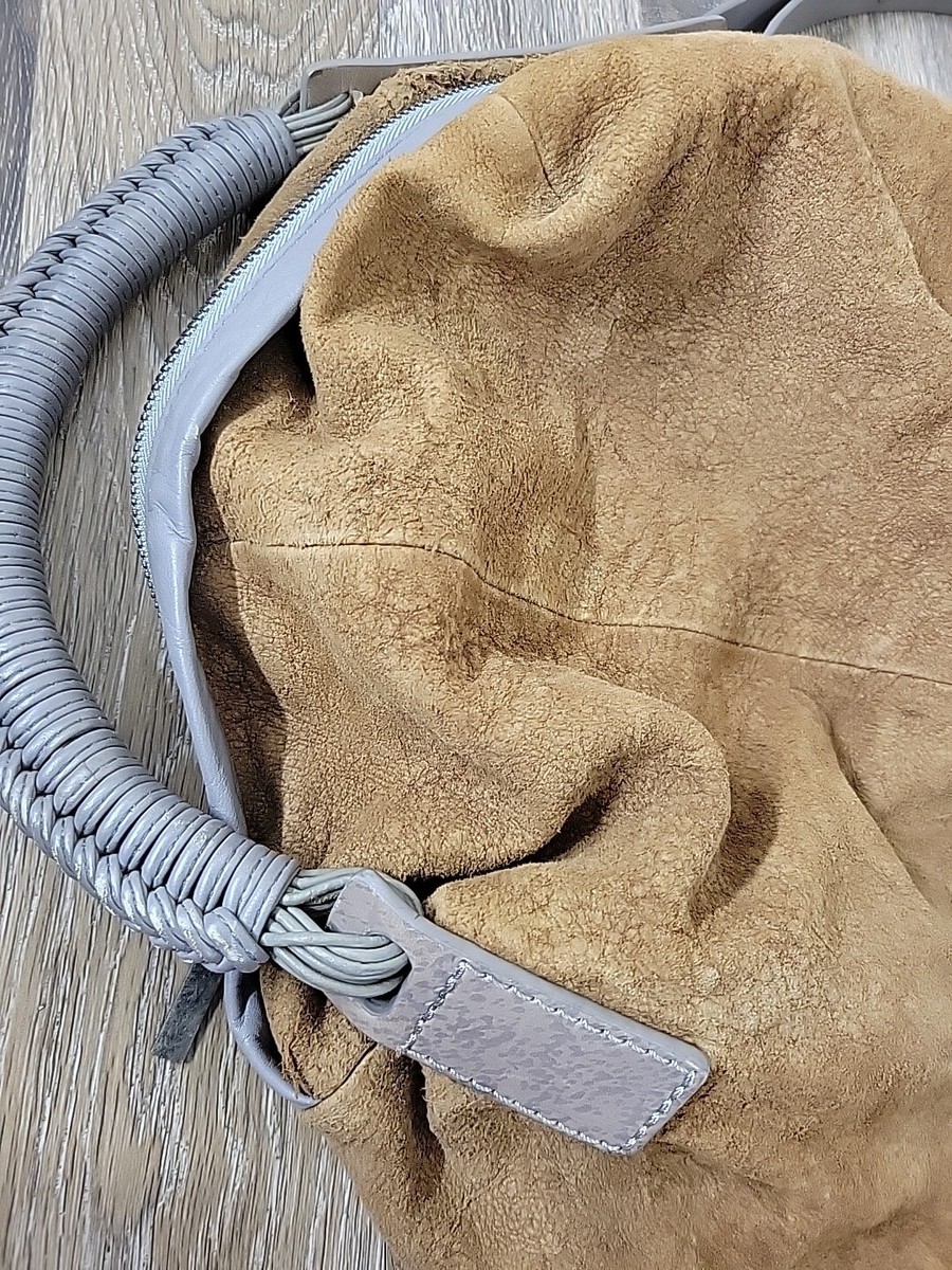 HELMUT LANG ベージュ ハンドバッグ Helmut Lang Suede Leather Two Strap Zip Hobo Brown Large