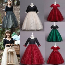 Kids Princess Flower Girls Dress Pageant Party Gown Bridesmaid Wedding Prom Gown