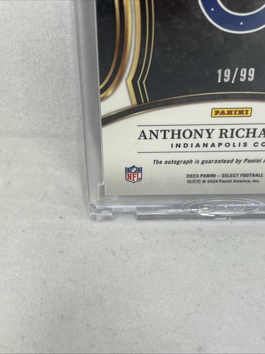 ANTHONY RICHARDSON 2023 SELECT ROOKIE AUTOGRAPH BLUE PRIZM RC AUTO /99 AR COLTS - Picture 10 of 11