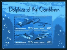 Antigua & Barbuda 3218,  MNH,  Marine Life Dolphins of the Caribbean 2013 x45136