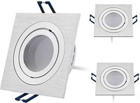 3X Led Einbaustrahler Dimmbar Flach 5W 230V Eckig Alu GebüRstet Warmweiß 3000K