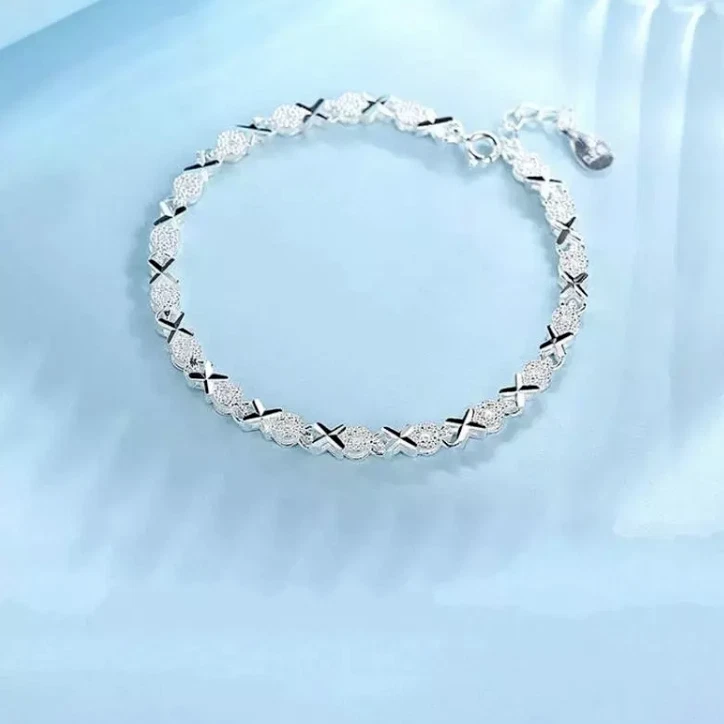 Armband Silber 925 Damenarmband Frauenarmband Kreis/Kreuz Design Modeschmuck - Bild 4 von 4