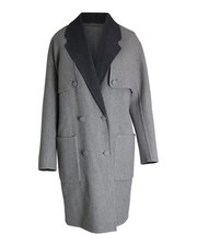 Alexander Wang Reversible Double-breasted Coat In Grey Virgin Wool Intm