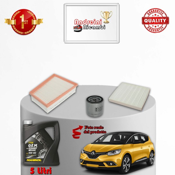 Set Service 3 Filter Und ÖL Renault Scenic Iv 1.3 Tce 117KW 159CV Von 2018->-image