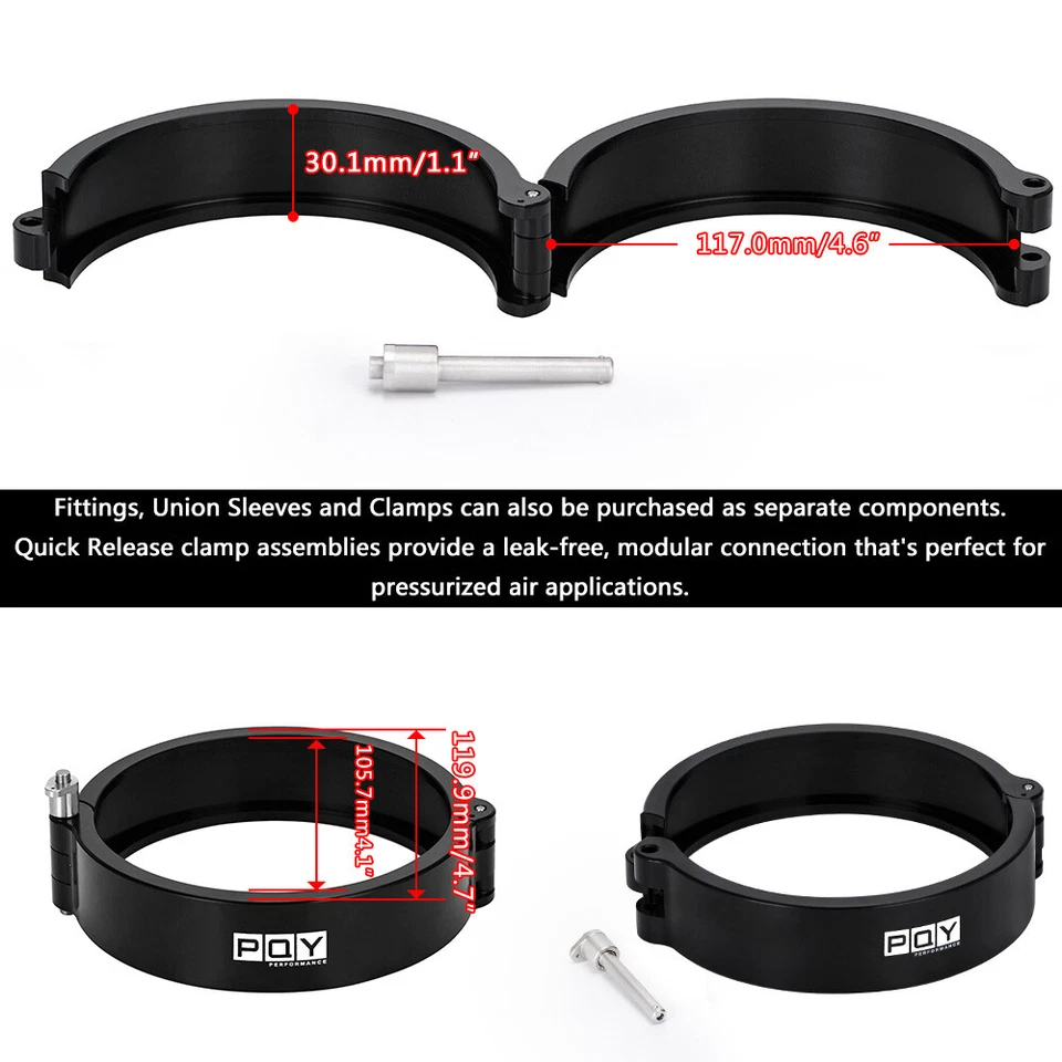 For 4 Inch 102mm Aluminum HD Intake V-band Clamp Intercooler Pipe Quick Release - Image 4 of 4