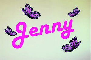 Personalised Name with Butterfly Wall Art Boys/Girls Kids Bedroom Vinyl Sticker