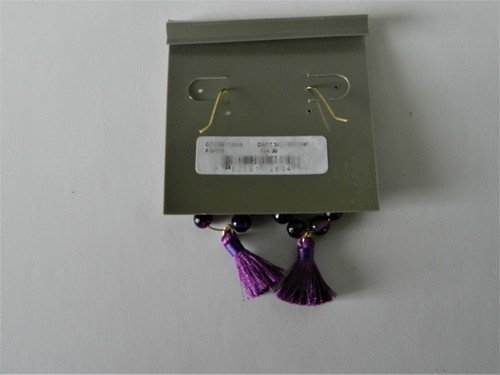 Barse Genuine Purple Agate Tassel Earrings MSRP $24 - Picture 2 of 2