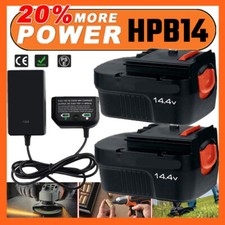 for BLACK DECKER 14.4V Slide Battery HPB14 FIRESTORM FSB14 499936-34 /Charger