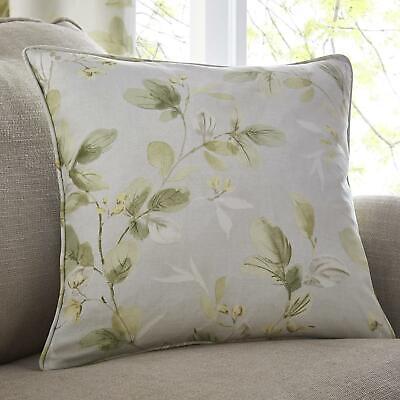 Cream And Grey Meadow Flower Design Fabric Cushion Cover 16" X 16" 