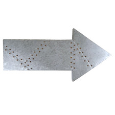 Galvanized Metal Big Arrow Direction Pointer Farmhouse Industrial Wall Hanging 