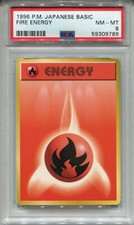 Pokemon Japanese Pocket Monsters Base Set Card Fire Energy PSA 8