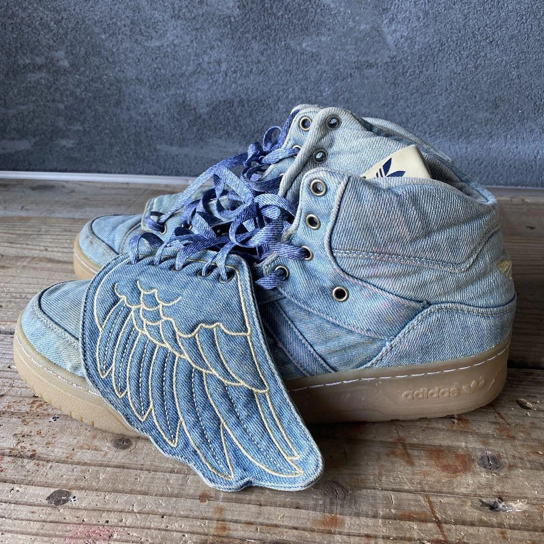 Adidas Originals x Jeremy Scott Wing Denim Hi Sneaker Blue US10.5 28.5cm