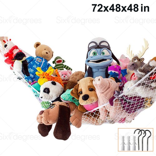 JUMBO 72*48*48 in Toy Hammock Net - Organize Stuffed Animals Bath Toys ...