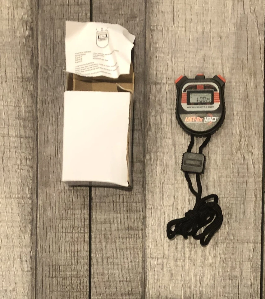 Metrx Cronómetro Digital LCD Deportes Contador Temporizador Reloj con Cordón Cronómetro Nuevo en Caja Foto 2 de 3