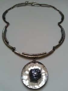 Collier Vintage Jacques Gautier - Pendentif Losange Et Ovale, Rare Et Exceptionnel