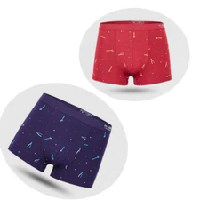 2Pack Fashion Men's Casual Boxer Briefs Cotton Breathable Soft Comfortable Pants