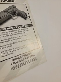 🔥 Original 1995 Sega Saturn Virtua Cop Instruction Booklet Manual Only VTG 🔥