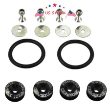 Jdmspeed Aluminum Quick Release Fasteners Kit Black Fits Bumper & Trunk Hatch