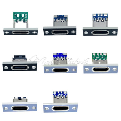 5pcs 2Pin~6Pin USB Type C Female Connector Test Board W/ fixing Plate DC 5V 5A