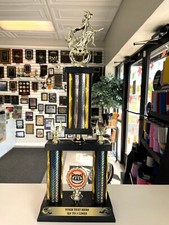 HALLOWEEN TROPHY 22" TALL SUPER COOL AWARD W/ WITCH FIGURE AND FUN GRAPHICS 6/6
