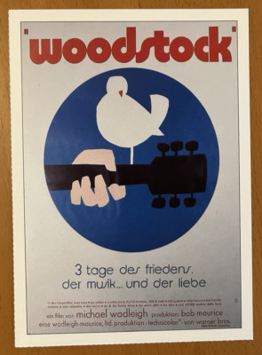 Woodstock - Three Days Of Peace and Music - Filmkarte Filmplakatkarte Cinema -