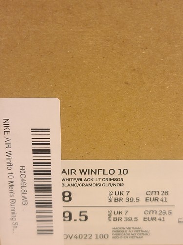 Nike Air Winflo 10 White/Black/Light Crimson - Men's Shoes (DV4022-100) - Size 8 - Picture 8 of 11
