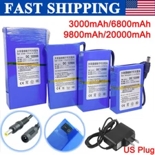 9800mAh Rechargeable Li Battery Portable Batteries Pack US Plug Charger Switch